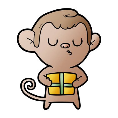 Çizgi film maymununun vektör çizimi