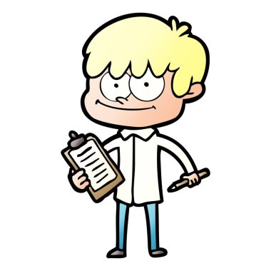 mutlu çizgi film adam vektör çizim