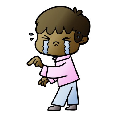 Çizgi film çocuğunun vektör çizimi