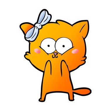 Çizgi film kedisinin vektör çizimi