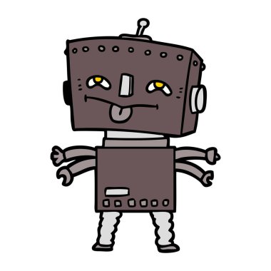 Çizgi film robotunun vektör çizimi