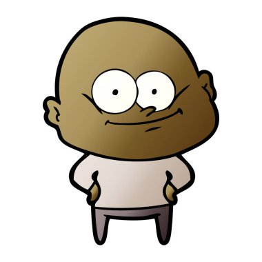 karikatür kel adam bakıyor