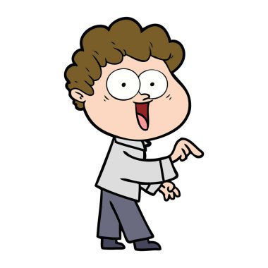 vektör çizim karikatür mutlu adam