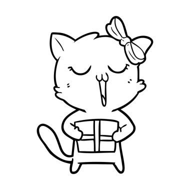 Çizgi film kedisinin vektör çizimi