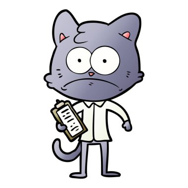 Pano ile karikatür kedi