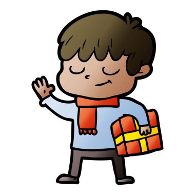 vektör çizim karikatür mutlu çocuk