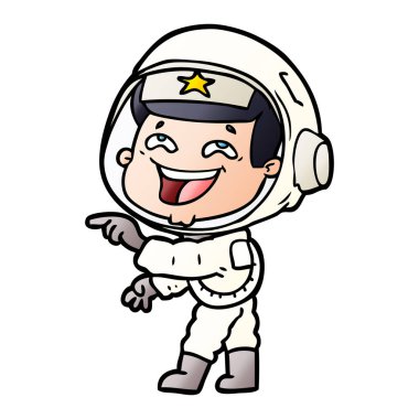 vektör çizim karikatür gülen astronot
