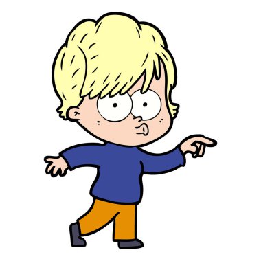 Çizgi filmdeki kadının vektör çizimi