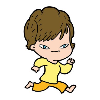 vektör çizim karikatür mutlu kadın