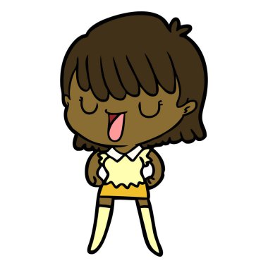 Çizgi filmdeki kadının vektör çizimi