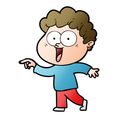 vektör çizim karikatür mutlu adam