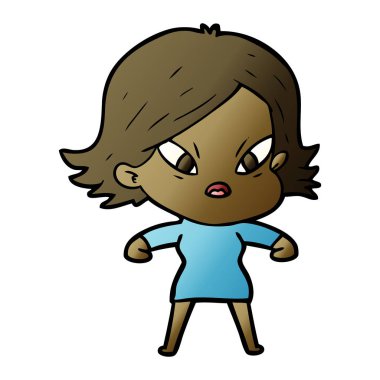 vektör çizim karikatür kadın vurguladı