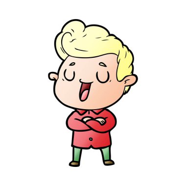 mutlu çizgi film adam vektör çizim