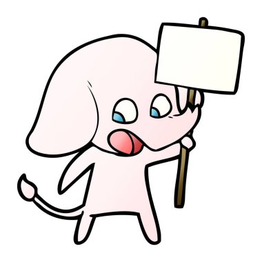 vektör çizim sevimli çizgi fil