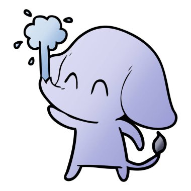 vektör çizim sevimli çizgi fil