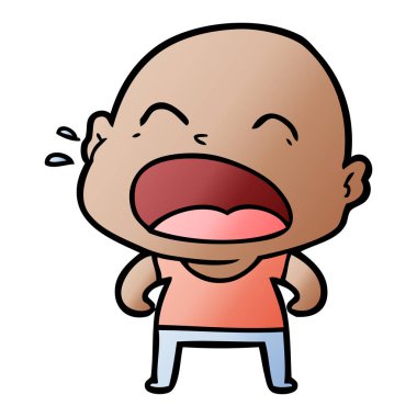 karikatür bağırarak kel adam