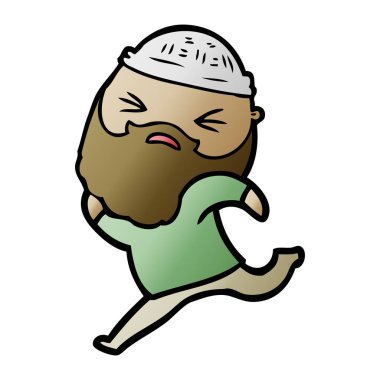 Sakallı çizgi film adamı.