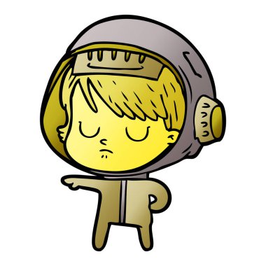 vektör çizim karikatür astronot kadın