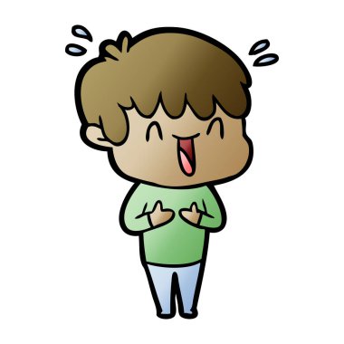 vektör çizim karikatür gülen çocuk