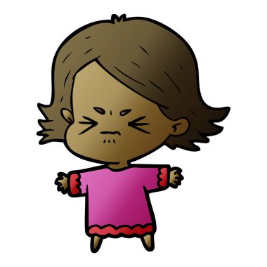 vektör çizim karikatür kızgın kadın