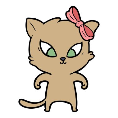 Çizgi film kedisinin vektör çizimi