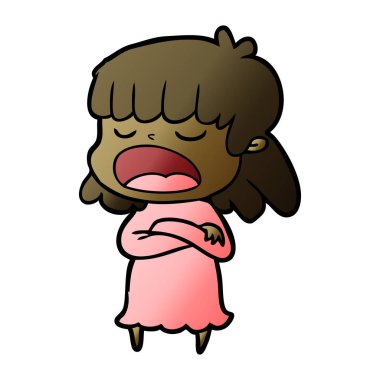 vektör çizim karikatür kadın söz