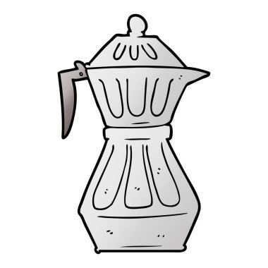 vektör çizim karikatür espresso pot