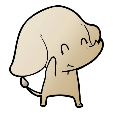 vektör çizim sevimli çizgi fil