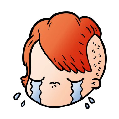 vektör çizim karikatür kadın yüzü