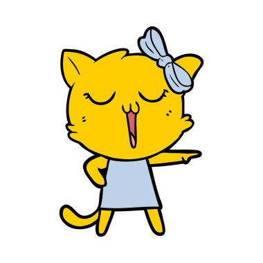 Çizgi film kedisinin vektör çizimi