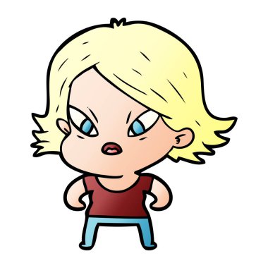 vektör çizim karikatür kadın vurguladı