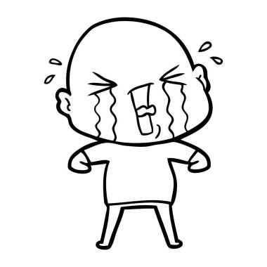 çizgi film ağlayan kel adam