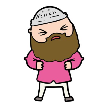 Sakallı çizgi film adamı.