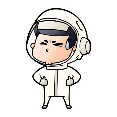 vektör çizim karikatür astronot vurguladı