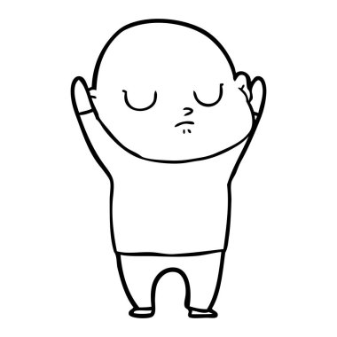 vektör çizim karikatür kel adam