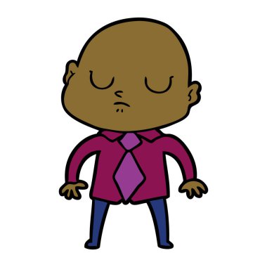 vektör çizim karikatür kel adam