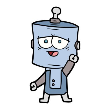 Çizgi film robotunun vektör çizimi