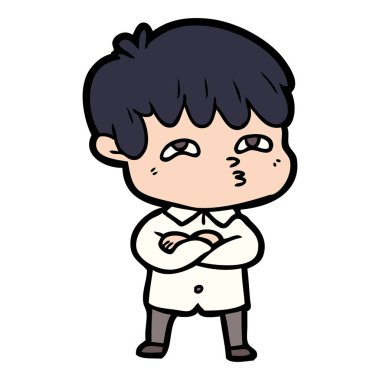 vektör çizim karikatür meraklı adam