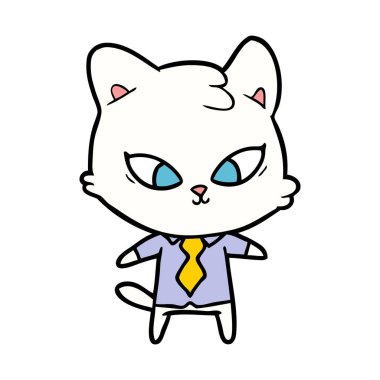 Çizgi film kedisinin vektör çizimi