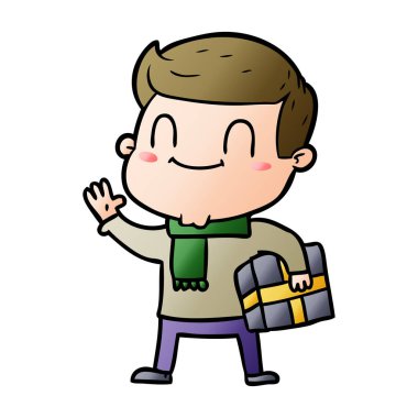 Noel hediyesi olan çizgi film dost adam