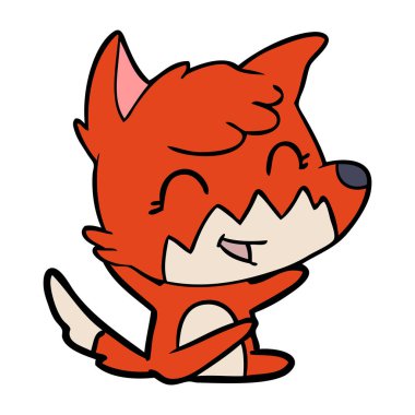 mutlu karikatür fox vektör çizim
