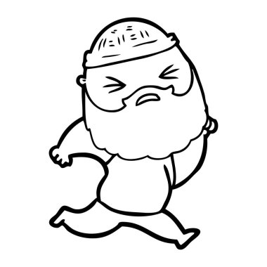 Sakallı çizgi film adamı.