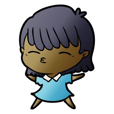 Çizgi filmdeki kadının vektör çizimi