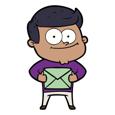 vektör çizim karikatür mutlu adam