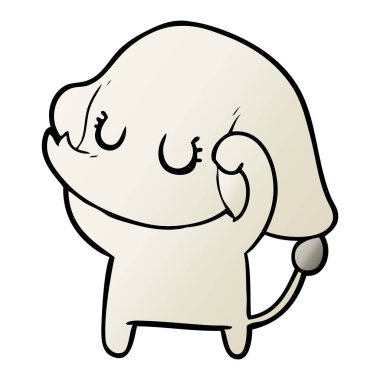 vektör çizim sevimli çizgi fil