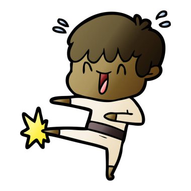 vektör çizim karikatür gülen çocuk