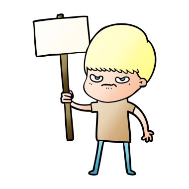 kızgın çizgi film çocuk protesto