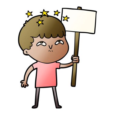 vektör çizim karikatür çocuk hayret