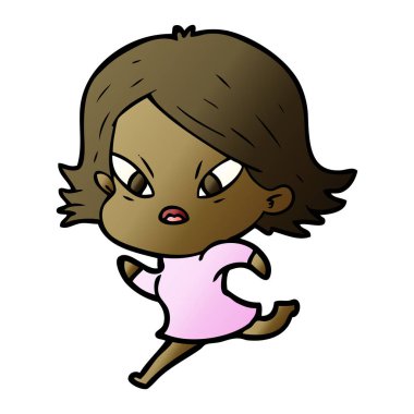 vektör çizim karikatür kadın vurguladı