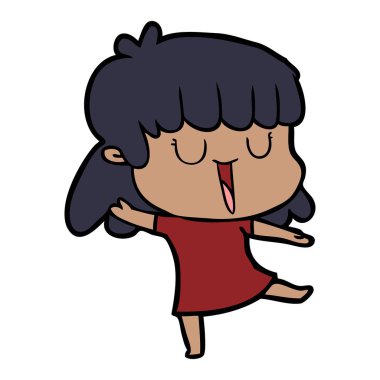 vektör çizim karikatür kadın gülüyor